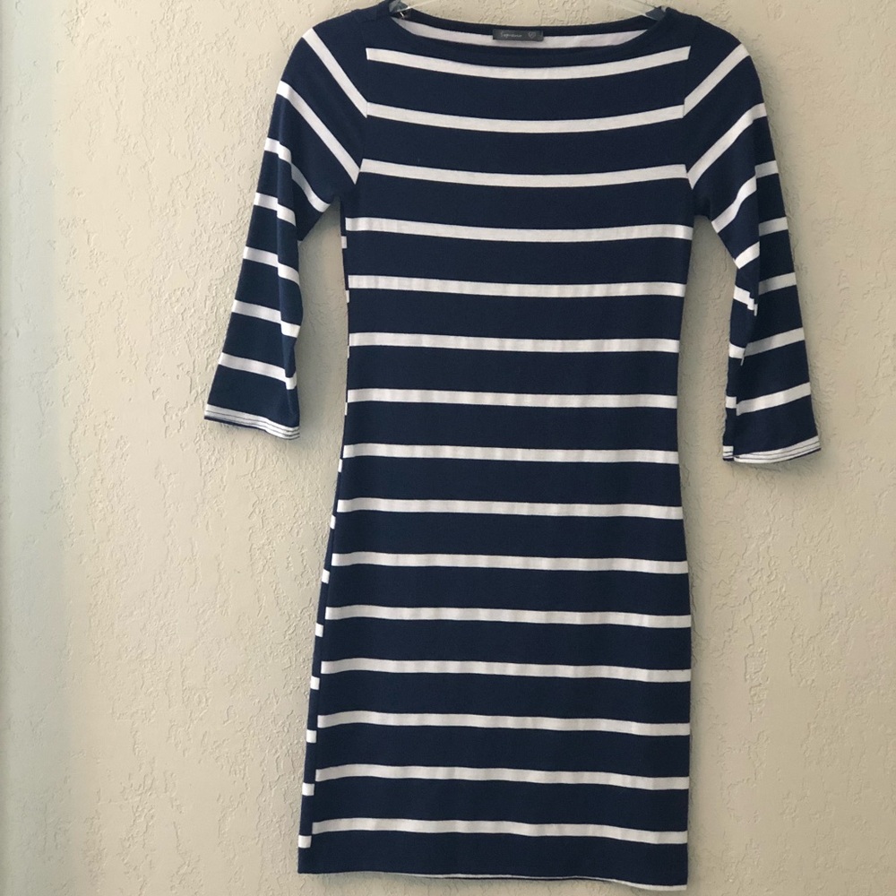 Soprano Striped, Fitted Cotton Dress, X-Small